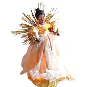 Lighted American African Angel Tree Topper